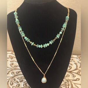 NWT Style & Co Gold, Turquoise and Opal Necklace Set